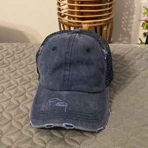 Distressed Navy Baseball Hat - NWT